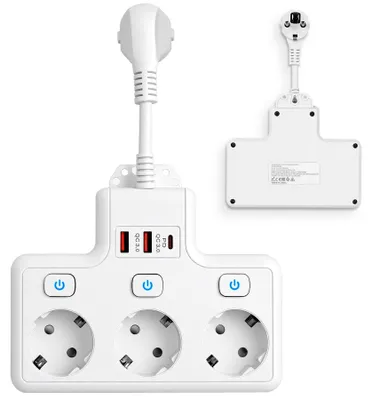 Obrázek produktu pro Trojzásuvková zásuvka s USB portem (PD 18-20 W)
