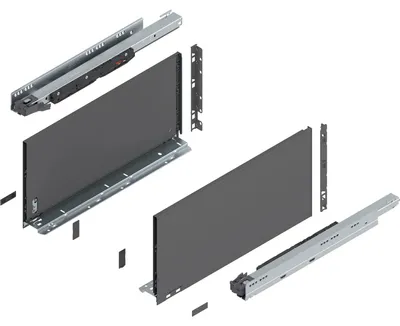 Produktbild von Blum Legrabox pure H F Schubladenschienen Set | 1 Paar, 70kg 500mm | Tip On Vollauszug, oriongrau