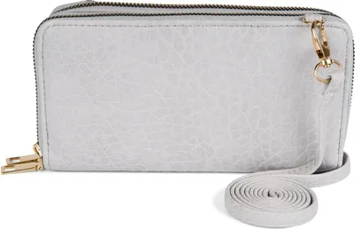 Produktbild von styleBREAKER Damen 2 in 1 Mini Bag Umhängetasche mit genarbter Oberfläche, Geldbörse, Handytasche, Schultertasche 02012364