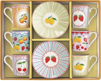 Immagine prodotto di Tazze e piattini in porcellana Fruit Mania
