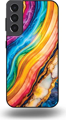 Produktbild von Smartphonica Telefon Fall geeignet für Samsung Galaxy S22 Plus mit Regenbogen Gold Marmor Print - TPU Backcover Fall Regenbogen Gold Marmor Design