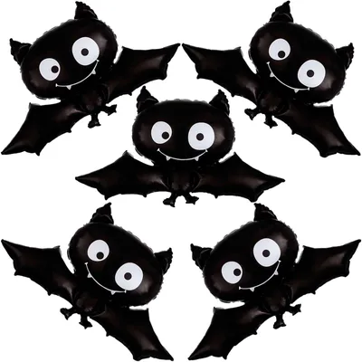 Fledermausballons 5 Stück, 63 cm, schwarz, Halloween-Deko