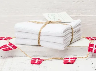 Produktbild von Solwang Wischtuch WEISS gestrickt 3er Set Küchentuch Spültuch Putztuch Lappen