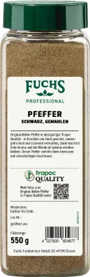 Produktbild von Fuchs Professional Pfeffer schwarz gemahlen fruchtig schärfe 550g
