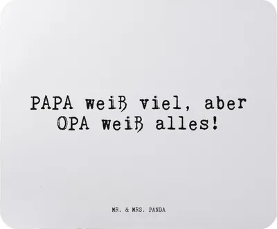 Produktbild von Mr. & Mrs. Panda Mouse Pad PAPA weiß viel, aber... - Aquarellblau - Geschenk, computermatte, mousematte, Opa, Mauspad, Sprüche, Großeltern, Vater, computer mousepad