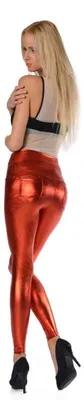 Produktbild von Damen Leggings hoher bund Glanz / Matt Lack; Rot L/40