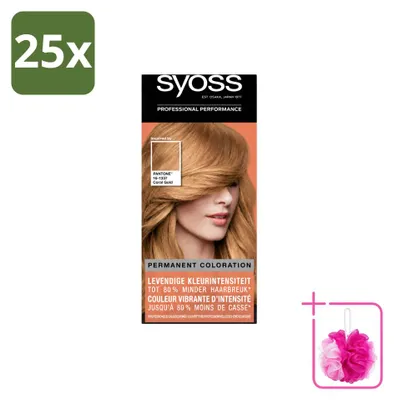 Productafbeelding van 25 x Syoss Pantone haarverf 9-67 Coral Gold - Voordeelverpakking - 25 stuks