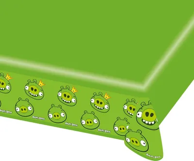 Produktbild von Angry-Birds-Tischdecke Lizenzartikel für Fans grün 180x120cm - Einheitsgröße