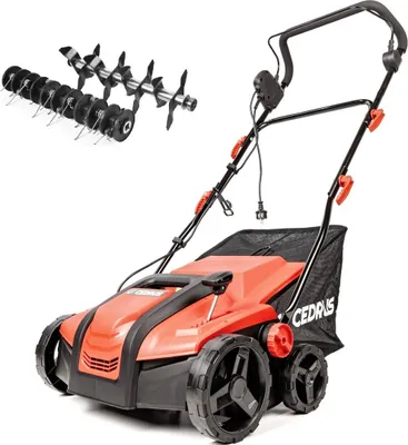 Zdjęcie produktu dla Cedrus We38 Wertykulator Do Trawy Areator 2W1 Aerator + 2 Wałki 1800W / 38Cm Cedwe38