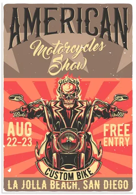 Produktbild von ARTland Wandbild Alu für Innen & Outdoor Totenkopf Motorradfahrer San Diego Größe: 50x70 cm