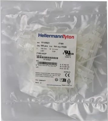 Produktbild von HellermannTyton Kabelbinder mit Beschriftungsfeld 111-81821 Breite: 2,5 mm