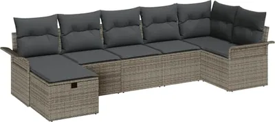 Produktbild von vidaXL Gartensofa-set 7 stk. Poly Rattan