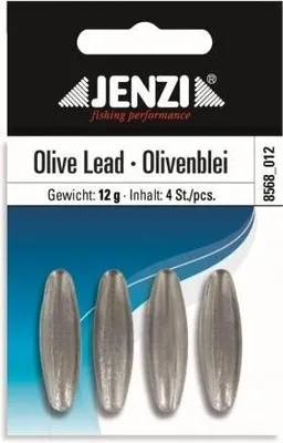 Produktbild von Jenzi Olivenblei 12g 4 Stück Inlinelead, Durchlaufblei, Absenkblei