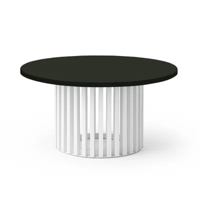 Zdjęcie produktu dla Stolik kawowy DOVER, 60 cm, minimalistyczny i ponadczasowy - czarny/biały dąb