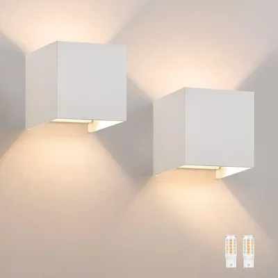 Image de ZMH Applique murale Led 2ER Extérieur Blanc Lampe murale G9 Blanc chaud Moderne Up Down IP65 Etanche Applique murale extérieure Faisceau réglable Lampe de couloir