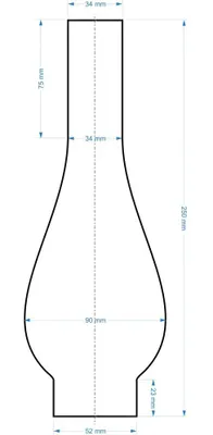 Produktbild von Glaszylinder für Lampe Ø 52/250 – 14L | Handgefertigt, tschechische Qualität