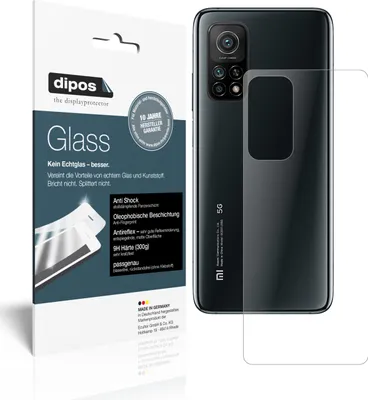 Produktbild von 2x Schutzfolie für Xiaomi Mi 10T Pro Rückseite matt - Anti-Shock 9H Folie dipos Glass Kunststoffglas