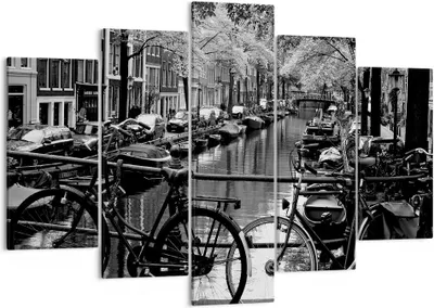 Produktbild von Bild auf Leinwand - Leinwandbild - Holland Kanal - 150x100cm - Wand Bild - Wanddeko - Wandbilder - Leinwanddruck - Bilder - Kunstdruck - Wanddekoration - Leinwand bilder - Wandkunst - EA150x100-3516