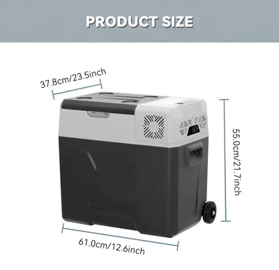 Immagine prodotto di Frigorifero portatile da 50L - Compressore - 60W - Capacità: 47,3 litri - Colore: nero e grigio - Ideale per il campeggio