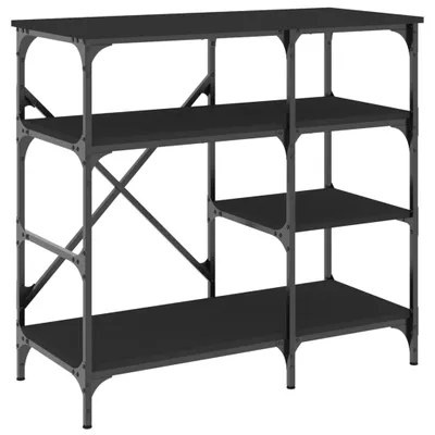 Produktbild von vidaXL Bäckerregal Schwarz 90x40x84 cm Holzwerkstoff und Metall