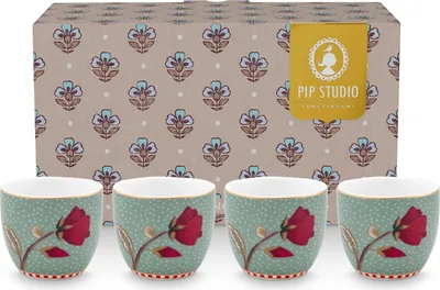 Produktbild von PIP STUDIO Blooming Tales Fantasy Blue Eierbecher Set4