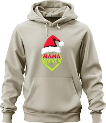 Produktbild von Mama Grinch Weihnachten Weihnachtsmütze Grinch Herz Lustig Mutter Uni Hoodie Kapuzenpullover, Natur, 3XL