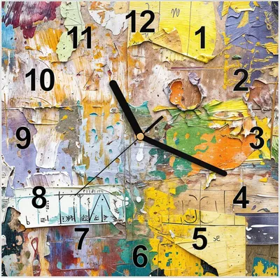 Produktbild von Wanduhr aus Glas mit Motiv Abstrakte Kunst- 30 x 30 cm - inkl. Aufhängesystem