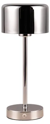 Image de Lampe de table LED rechargeable Jeff chromée 1 W, blanc chaud, 120 lm, métal, dimensions : 30 x 12,6 x 12,6 cm, IP20, RL