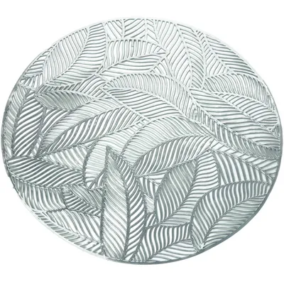 Produktbild von Tischsets, Platzset, Platzdeckchen, Platzmatte, Rund Blätter 37 Cm Silber