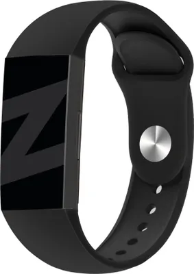 Produktbild von Bandz Sportband 'Classic' passend für Fitbit Charge 3 - Schwarzes Silikonarmband - Größe L