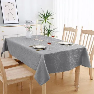 Obrázek produktu pro Obdélníkový ubrus 140 x 240 cm, šedý, odolný proti poškrábání