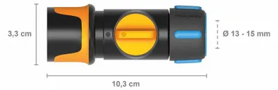 Produktbild von Fiskars Schlauchanschluss On/Off 13-15 mm (1/2-5/8”), Schlauchanschluss, 1/2", Schwarz, Blau, Orange
