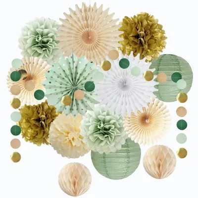 Produktbild von Grüne Partydekorationen-Set für Geburtstag und Hochzeit