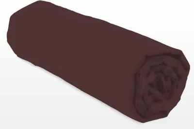 Image de Drap-housse 140x190+25 cm, Marron Chocolat, 100% Coton, LOVELY HOME LH71600
