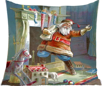 Produktbild von MuchoWow® Zierkissen Sofakissen Wohnzimmer Dekokissen 50x50 cm Retro-Weihnachtsmann - Weihnachten - Komfort - Sofakissen