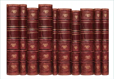 Produktbild von Wallario Fototapete Vliestapete, seidenmatte Oberfläche, einfache Verarbeitung, Größe 200 x 140 cm, Motiv Alte Bücher mit rotem Ledereinband