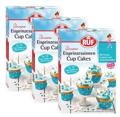 Produktbild von RUF Eisprinzessinnen Cup Cakes Backmischung Set (3 Stück)