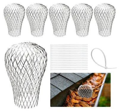 Image de Lot de 6 protecteurs de gouttières anti-feuilles, avec attaches de fixation