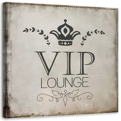 Produktbild von Leinwandbild vip-lounge-schild 40x40 cm Feeby grau wandbild bereit zum aufhängen