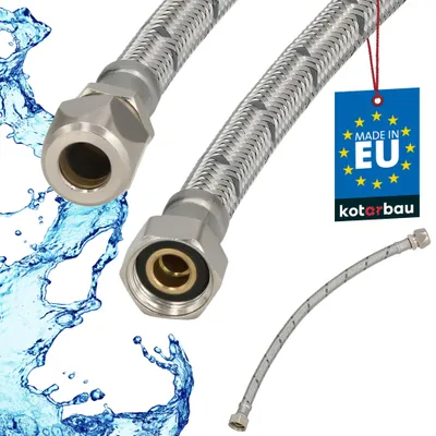 Immagine prodotto di KOTARBAU® Tubo Flessibile per Rubinetto 3/8“ x 3/8“ Tubo di Raccordo 40 cm Dado Girevole x Raccordo a Pressare Acciaio Inox