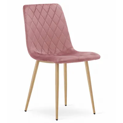 Image de Chaise de salle à manger Chaise de salon avec assise en velours avec pieds métalliques noirs, pour le salon, le bureau, la chambre ou la salle à manger, rose 1 chaise