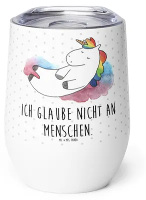 Produktbild von Mr. & Mrs. Panda Thermo Becher Einhorn Wolke 7 - Weiß - Geschenk, kaffee tasse, Menschen, Unicorn, thermosbecher, glühweinbecher, Weinbecher, Einhörner, Thermobecher