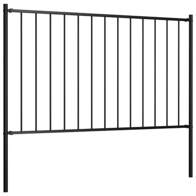 Produktbild von vidaXL Zaunelement Woerden mit Pfosten Stahl 1,7 x 1 m Schwarz
