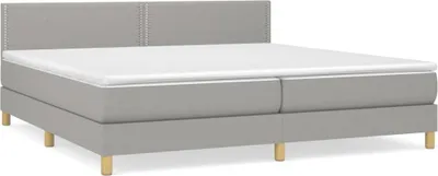 Produktbild von Boxspringbett mit Matratze Hellgrau 200x200 cm Stoff