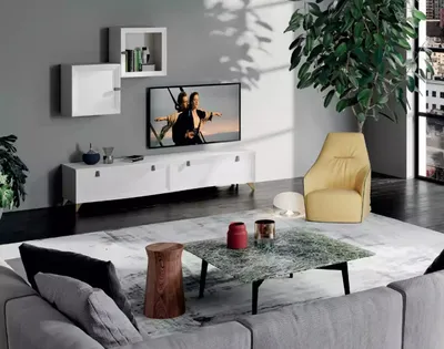 Produktbild von Modernes Wohnzimmerset 2x Wandregale und Sideboard 3tlg