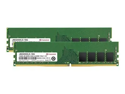 Immagine prodotto di TRANSCEND DIMM DDR4 32GB (Kit of 2) 3200Mhz 1Rx8 2Gx8 CL22 1.2V