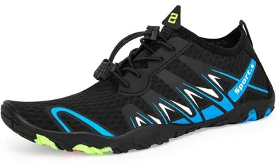 Produktbild von Wasserschuhe Damen Herren Atmungsaktiv Leicht Rutschfest Schwimmen Tauchen 39 EU Schwarz Blau
