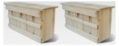 Produktbild von Möbel-Spatzenhäuser, 2 Stück, Holz, 44 x 15,5 x 21,5 cm