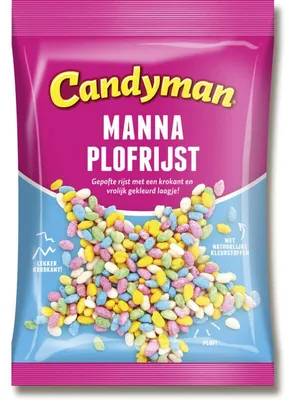 Produktbild von Candy Man Manna Plofrijst 200g – Knuspriger Puffreis-Snack, lecker & leicht