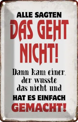 Produktbild von vianmo Blechschild 18x12 cm Alle sagten geht nicht Spruch Zitat
